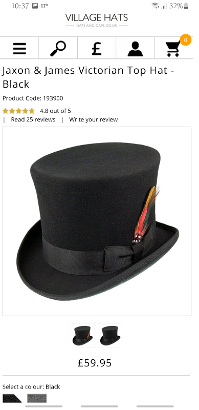 jaxon victorian top hat